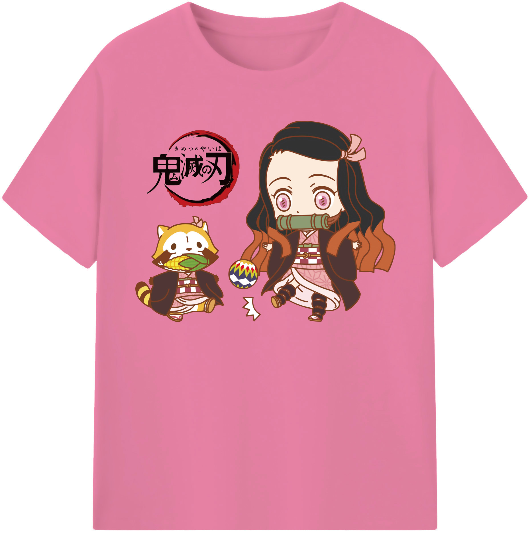 （画像用） 鬼滅の刃（きめつのやいば）竈門 禰󠄀豆子／かまど ねずこ Kamado Nezuko 綿100％半袖Tシャツ（フロントプリント）